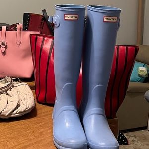 baby blue knee high hunter boots size womens 8